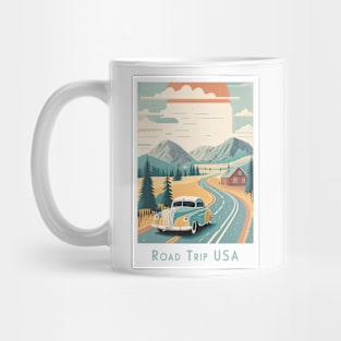 Retro Road Trip USA Vintage Poster Mug